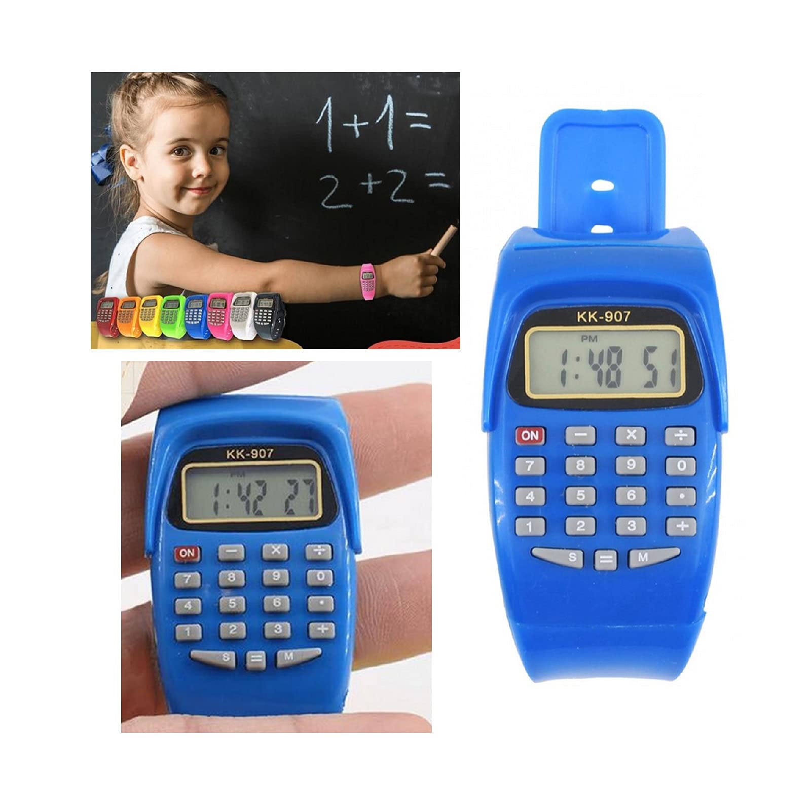 Digital Calculator Watch with Resin Strap - Large Display Financial Calculator for Students, Kids & Office Use | Easy-to-Use Multi-Function Mens Watch for School, Work & Everyday Wear
