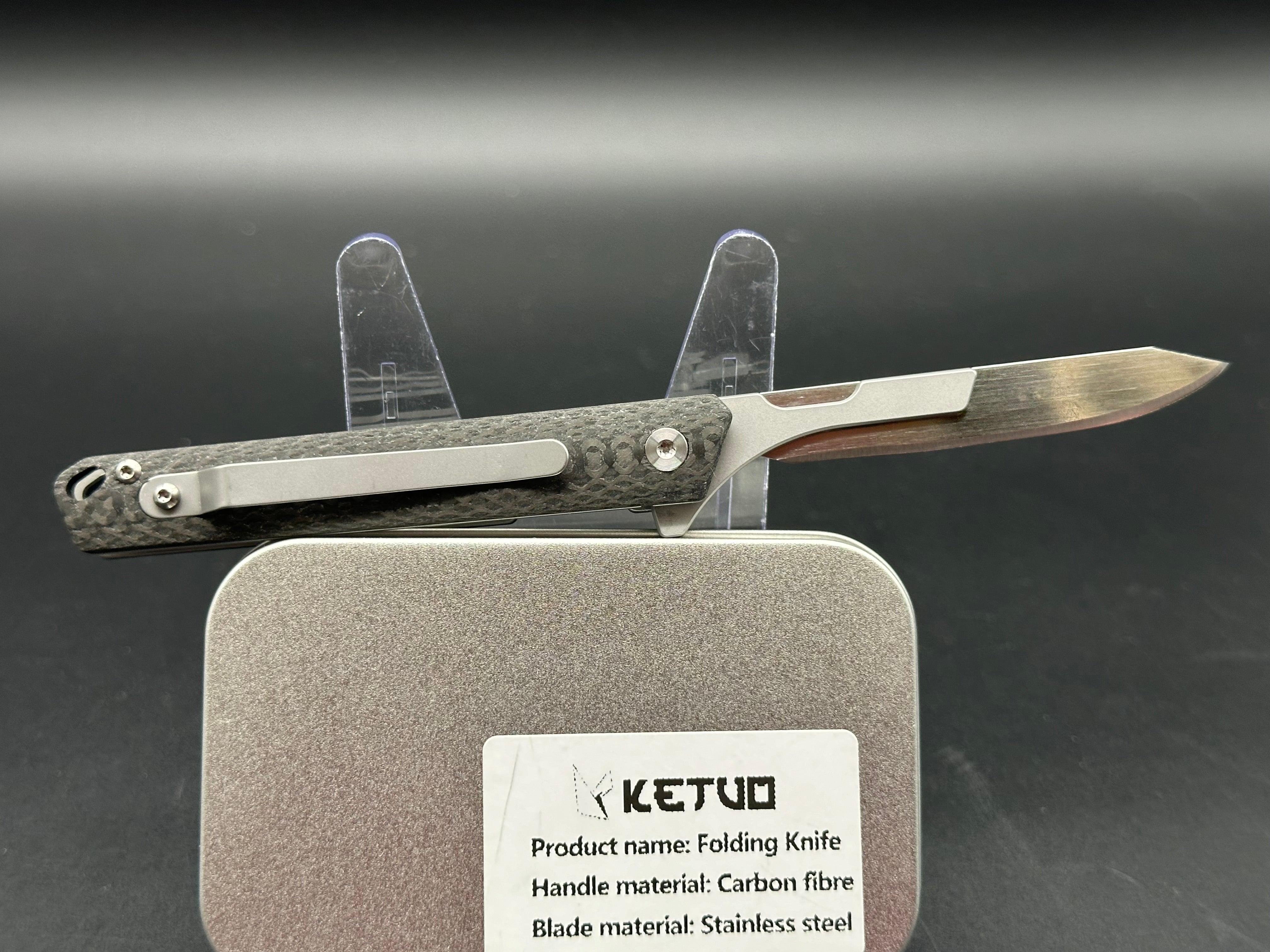 Ketuo Folding Scalpel with Carbon Fiber Handle & 10 Replacement Blades - Precision Surgical Tool for Medical, First Aid, and Crafting Use