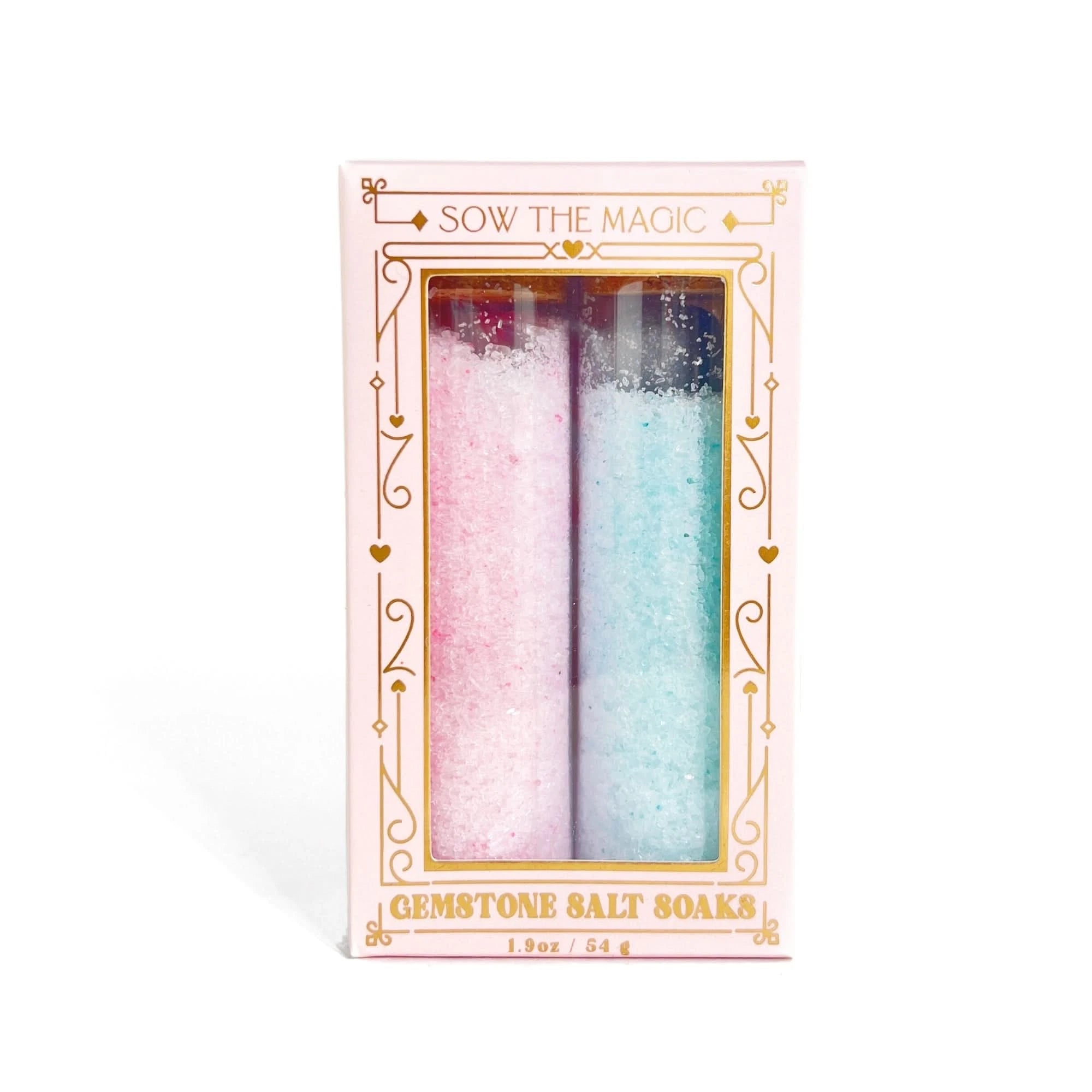 Gem Infused Salt Soak Duo - Natural Mineral Bath Soak with Healing Crystals for Relaxation & Stress Relief | Perfect for Spa Nights, Self-Care Rituals & Gift Sets