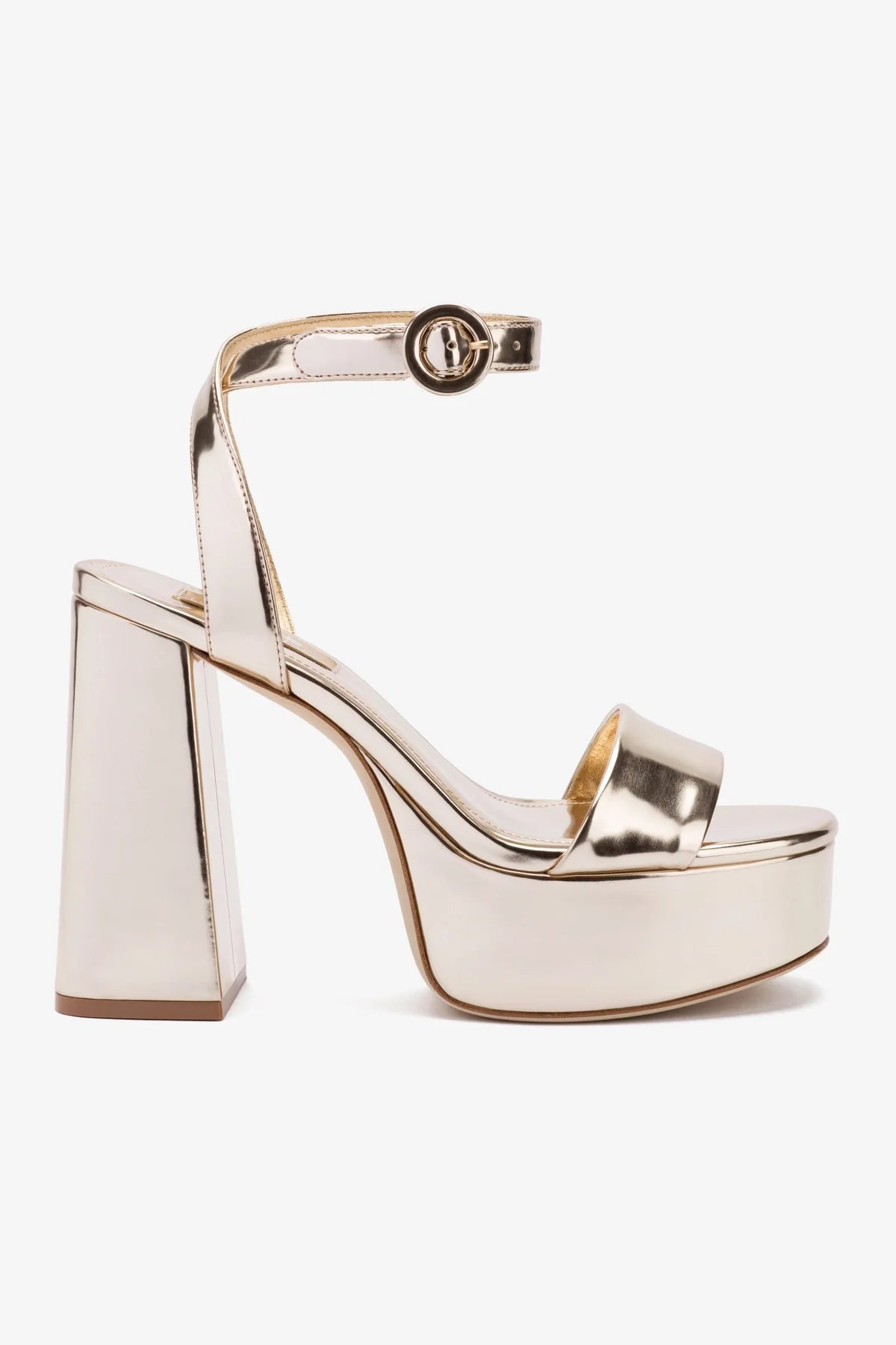 Larroudé for LoveShackFancy Women's Dolly Sandals in Gold Specchio - Perfect for Summer Weddings, Beach Vacations & Date Nights