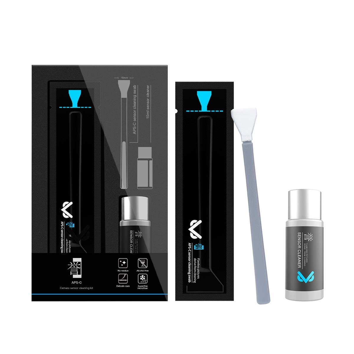 VSGO Camera Cleaning Kit - Tumbler Air Blower, Lens Cleaning Ball & 10 Cleaning Swabs for DSLR, Mirrorless, APS-C Digital Camera Sensor & Lens Maintenance (Perfect for Travel & Professional Photography)