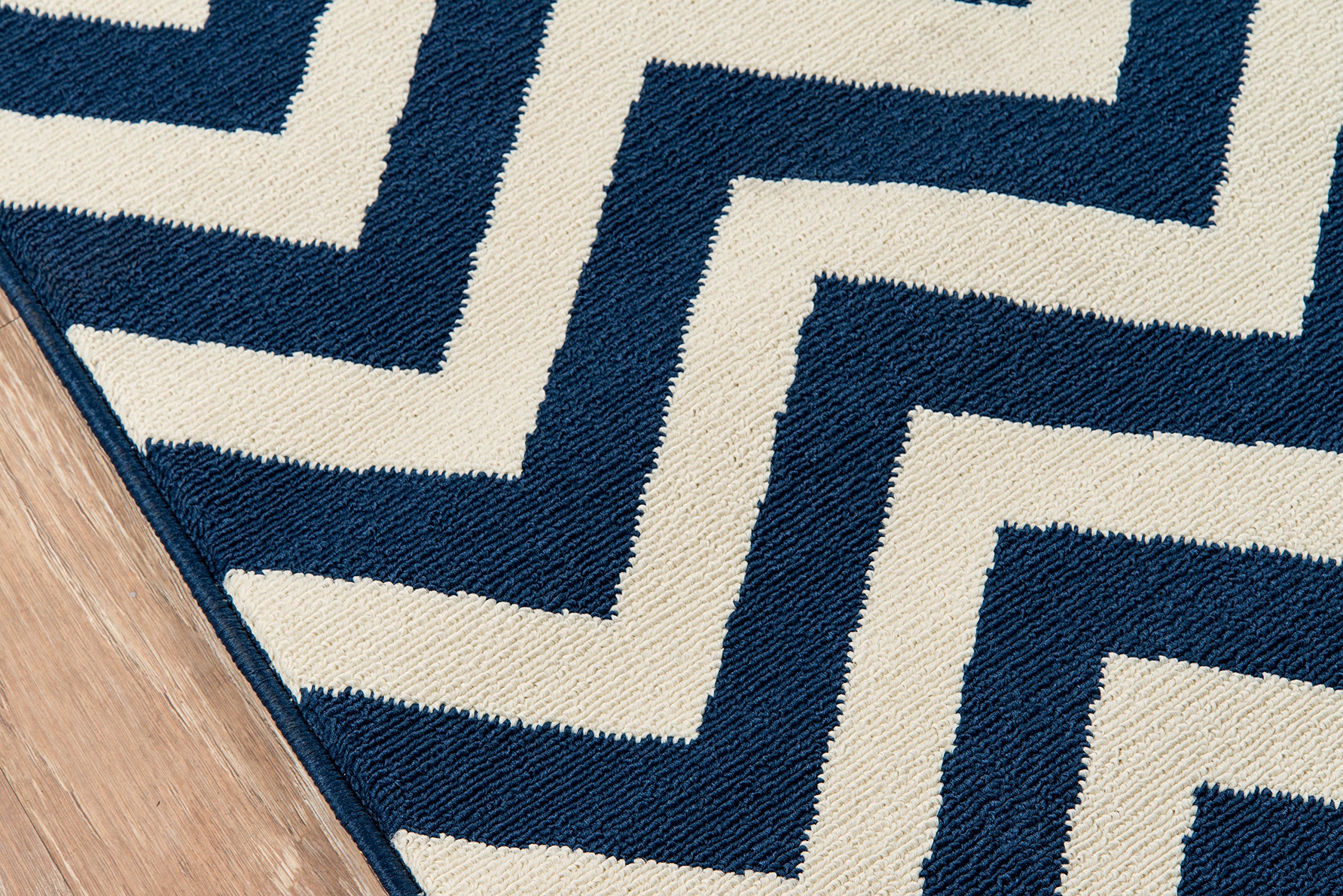 Momeni Baja Collection Contemporary Indoor Outdoor Area Rug - Navy Blue 5'3