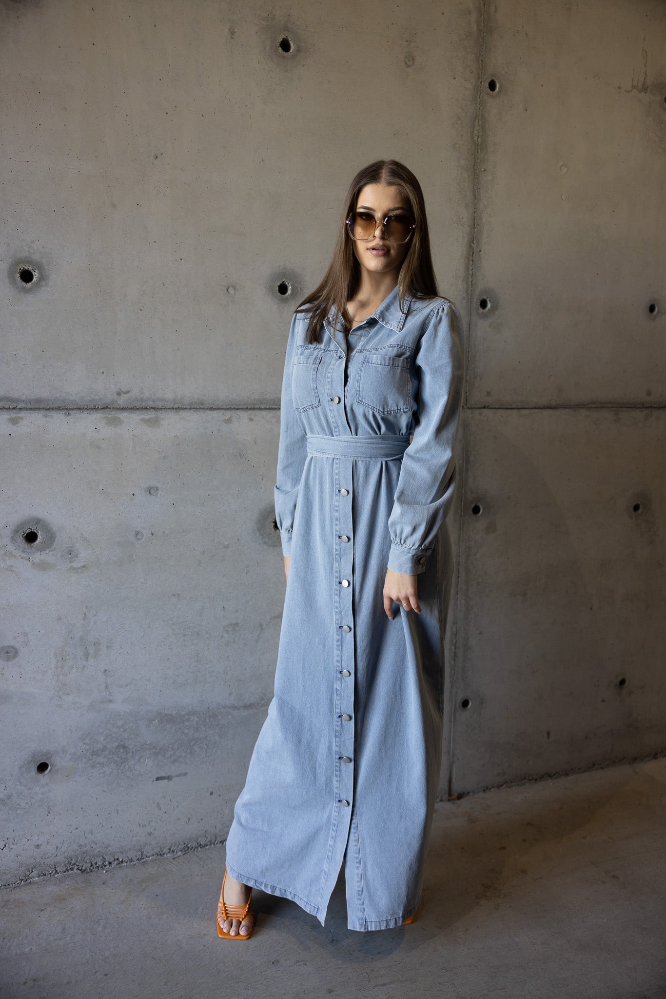 Stylish Abra Snap Button Denim Dress for Women - Vintage Inspired Button Front Jean Dress - Perfect for Casual Outings, Date Nights & Summer Fashion