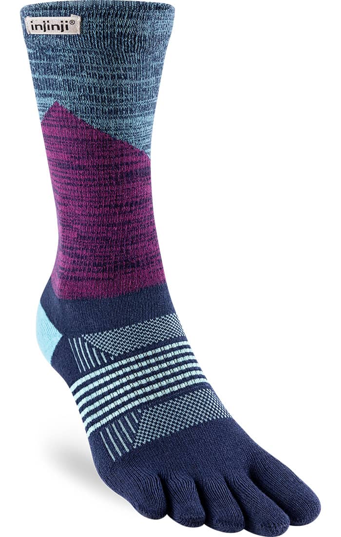 Injinji Trail Midweight Women's Crew Socks - Moisture Wicking, Blister Prevention for Hiking, Running & Outdoor Activities