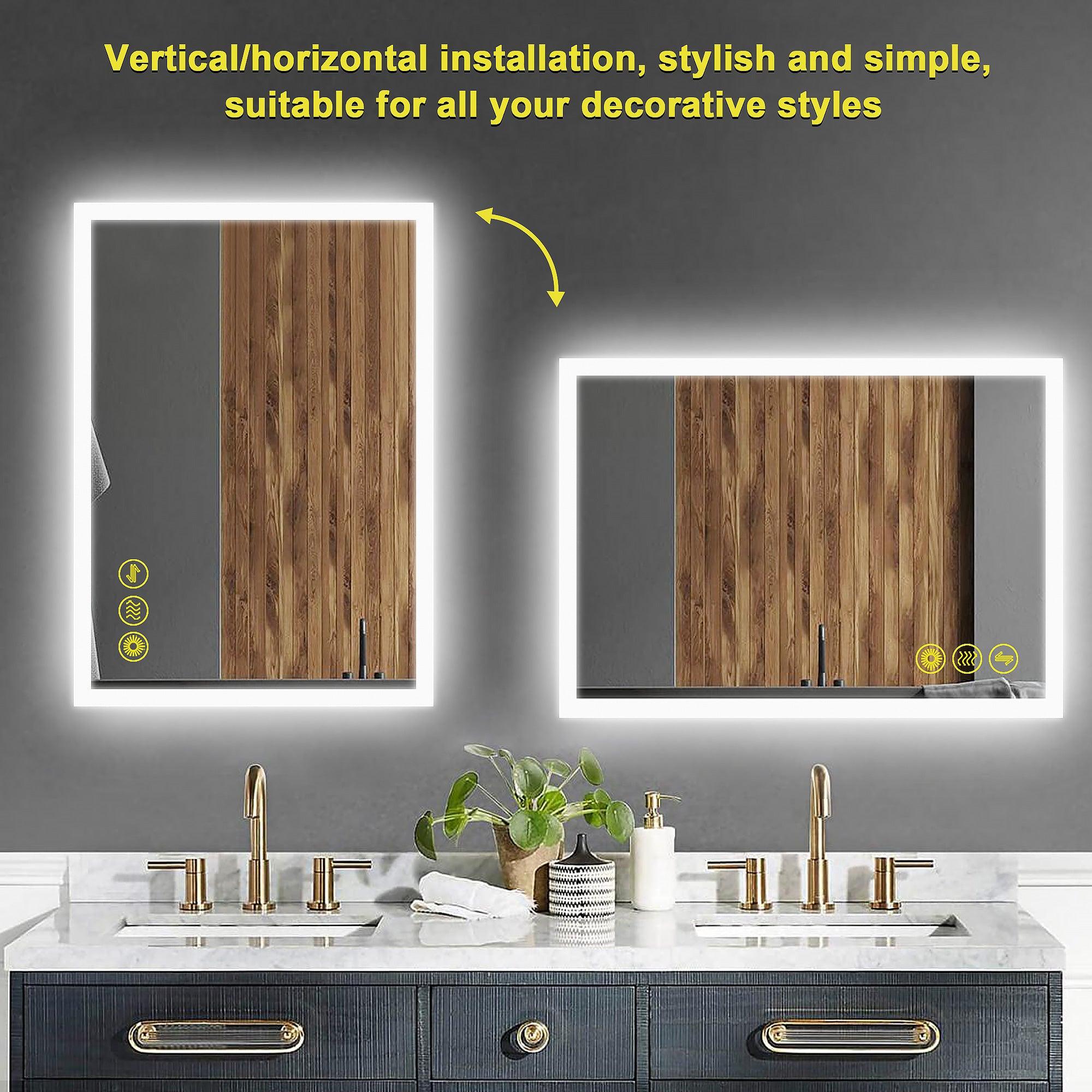 SmartGlow Dimmable LED Frameless Anti-Fog Bathroom Vanity Mirror with Touch Control - Perfect for Makeup, Shaving & Home Decor