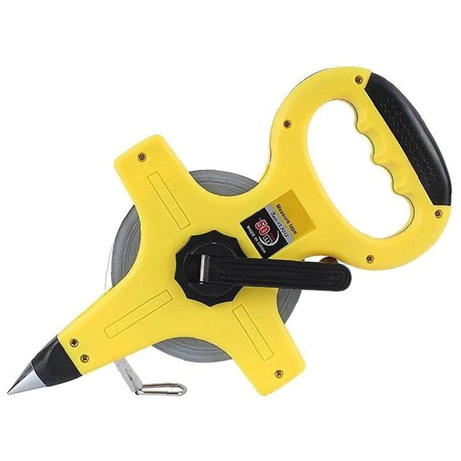 PWV Professional Handheld Rangefinder Tape Measure - Portable Open Reel with Stainless Steel Tape & Hand Crank - Retractable Measuring Tool for Construction, Landscaping, and DIY Projects
