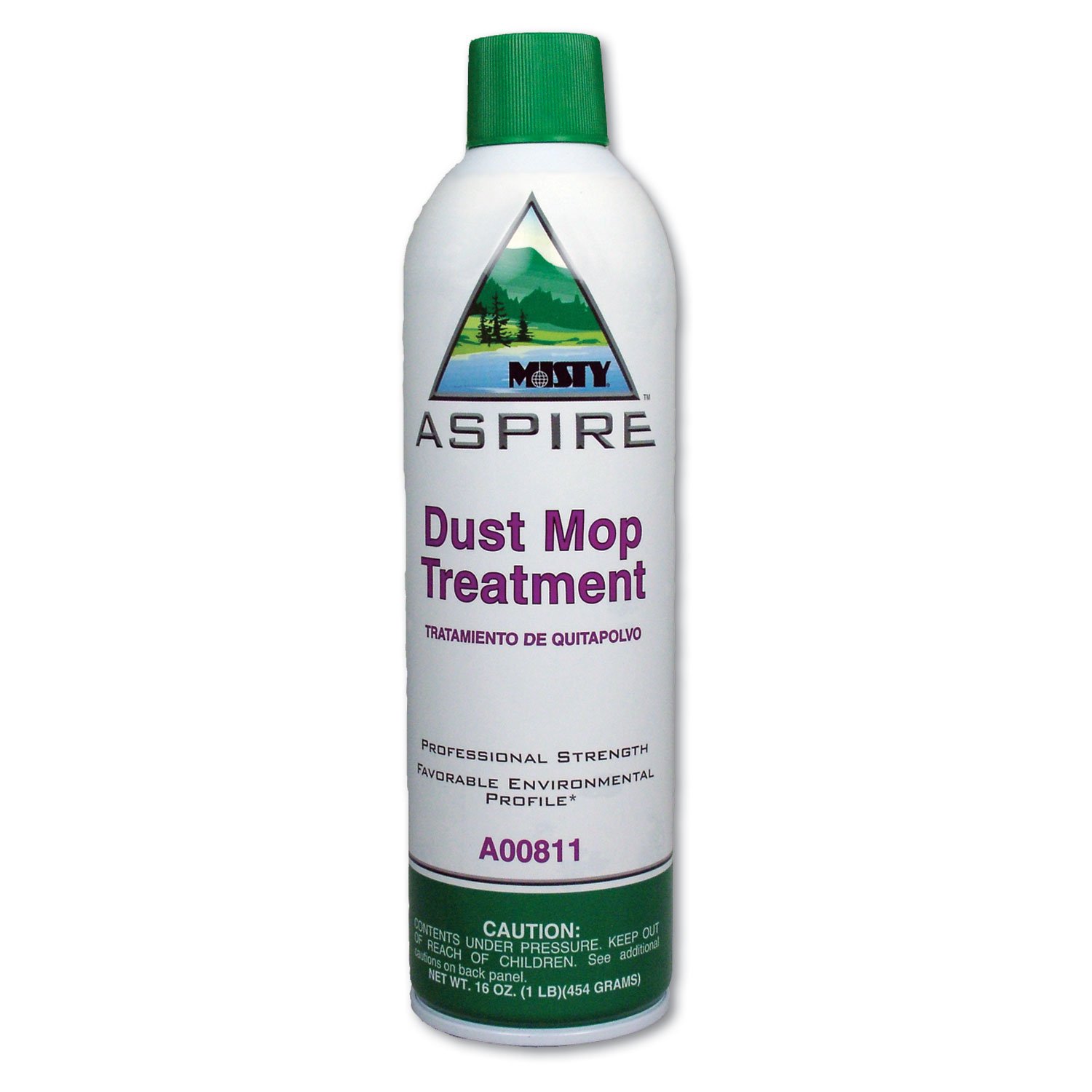 Misty A00811 16 oz Aerosol Can - Aspire Dust Mop Treatment (12-Pack) | Professional Floor Care Solution for Hardwood, Tile & Laminate Floors