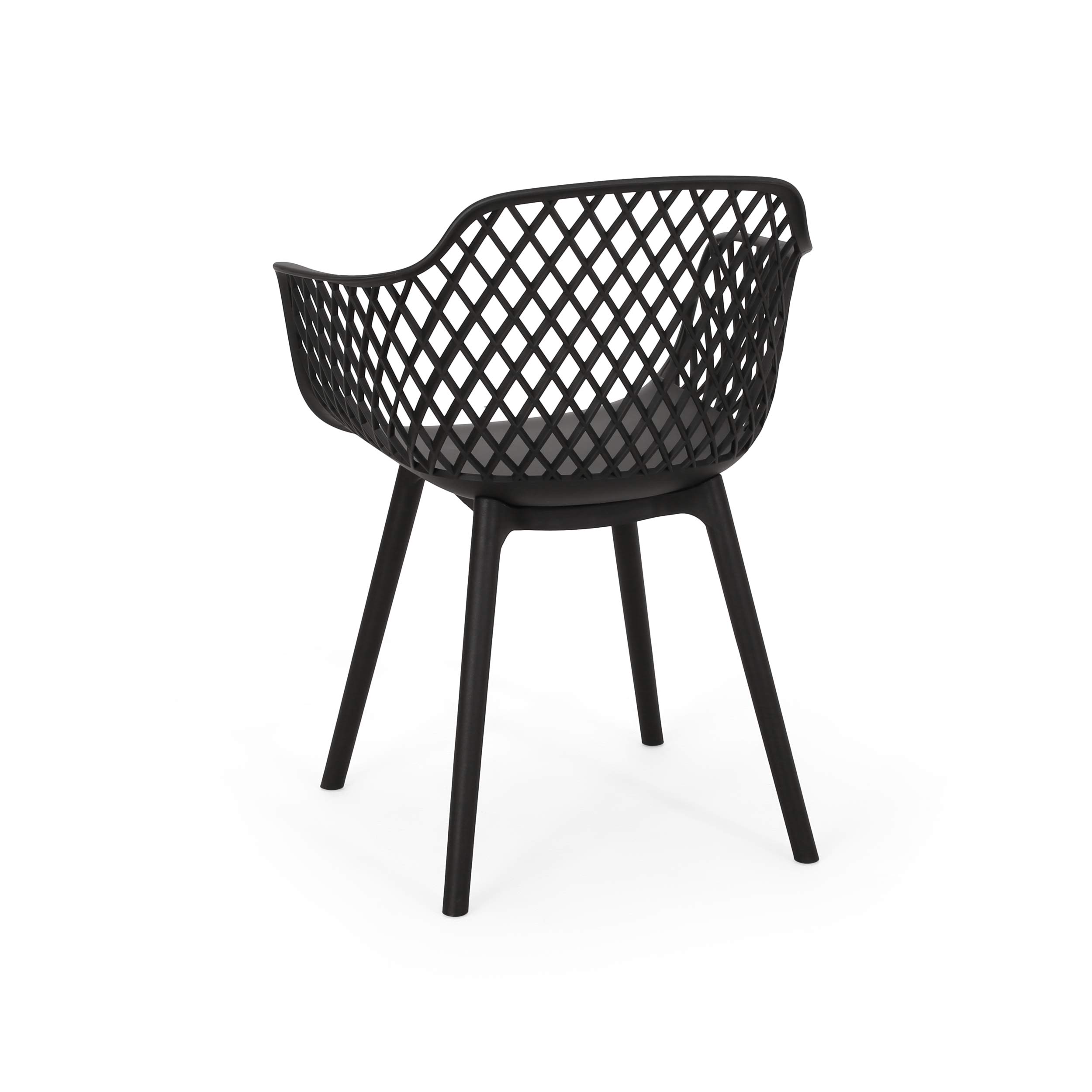 Christopher Knight Home Delia Outdoor Dining Chair Set of 2 - Black Patio Furniture for Garden, Deck, Poolside & Backyard Dining