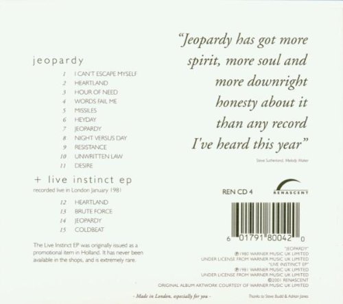 Jeopardy + 4 Bonus Tracks (Live Instinct EP) - Exclusive Digital Music Download for Parties & Road Trips