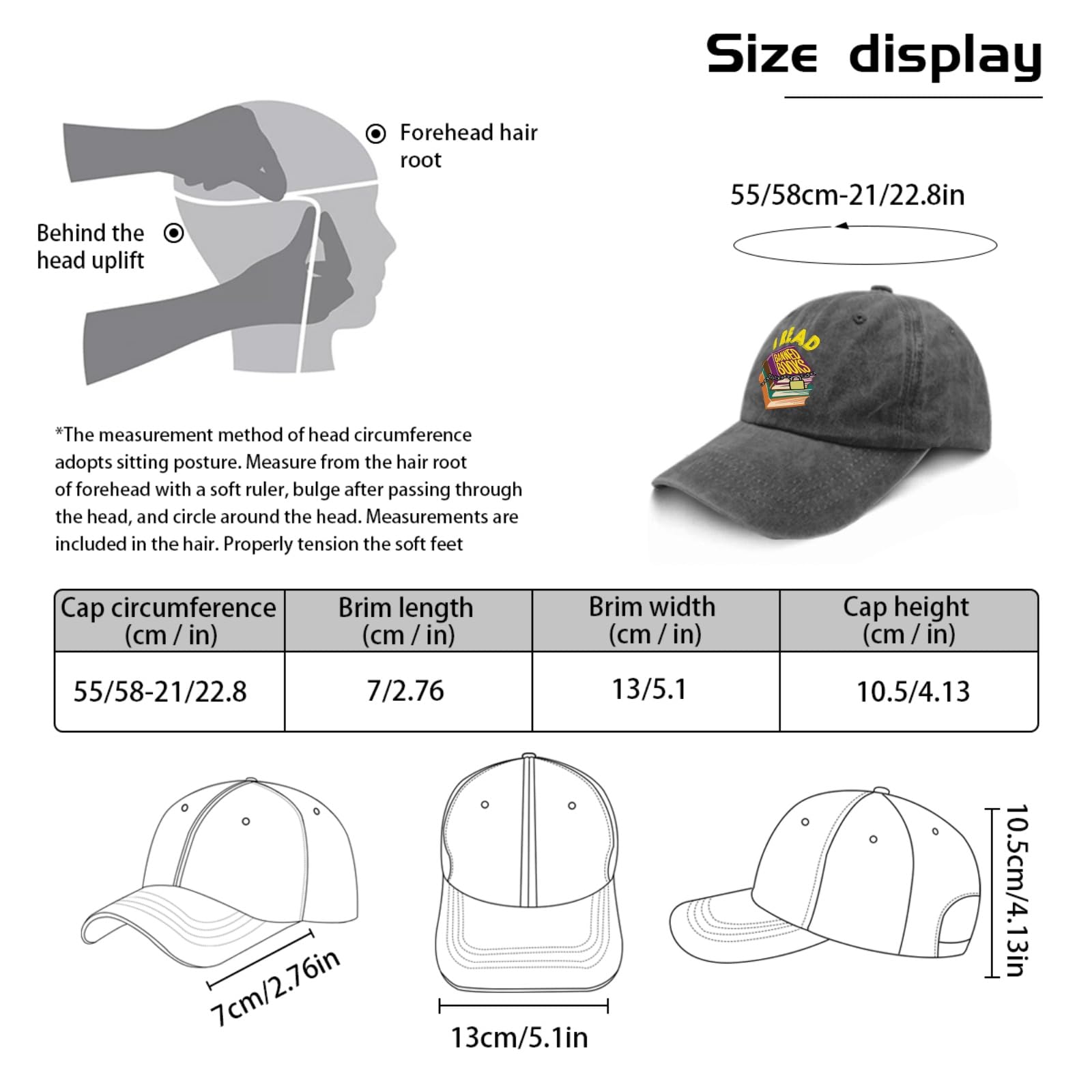 Banned Books Golf Hat - Funny Reading Hat for Men, Dad Gifts - Sun Protection for Outdoor Activities