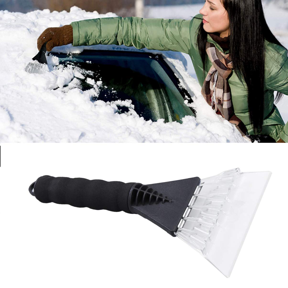 3-Pack Car Snow Scraper & Ice Remover - Heavy Duty Windshield Snow Brush with Ergonomic Handle for Winter Car Cleaning - Perfect for SUV, Truck, Sedan & Vehicle Defrosting in Snowy Weather