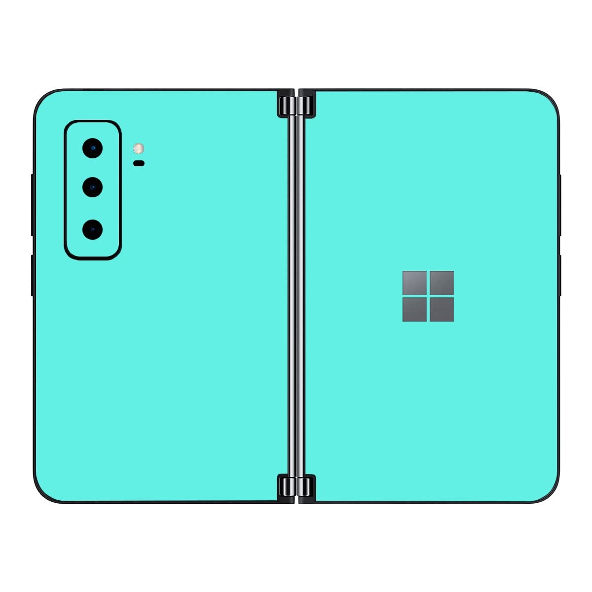 SopiGuard Full Body Skin Sticker for Microsoft Surface Duo 2 (2021) - Edge-to-Edge Protection, Satin Turquoise Blue Vinyl Decal for Front & Back Panels | Perfect for Work, Travel & Everyday Use