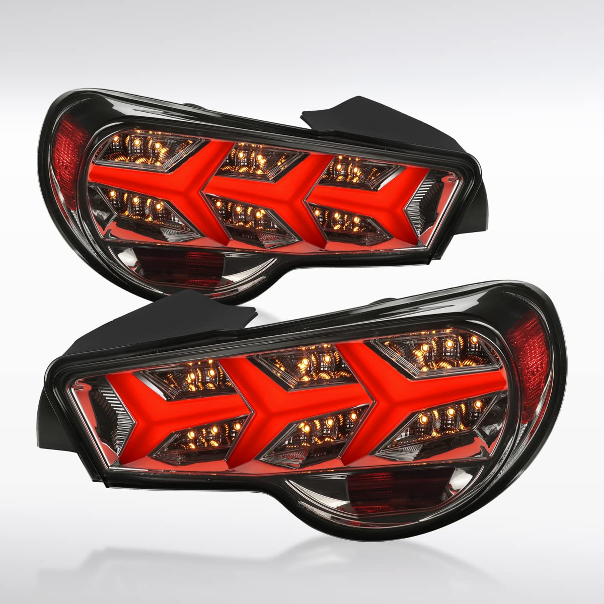 AUTOZENSATION LED Tail Lights for 2013-2016 Scion FR-S & Subaru BRZ - Smoked Sequential Turn Signal Lights Pair (Left+Right) - Upgrade Your Car's Style & Safety for Night Driving & Custom Look