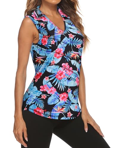 V Neck Floral Blue