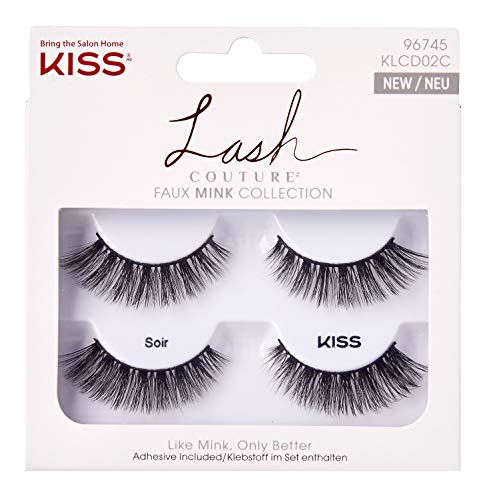 Kiss Lash Couture Faux Mink Lashes Double Pack (3 Pairs) - Natural Volume & Length for Everyday Wear & Special Occasions