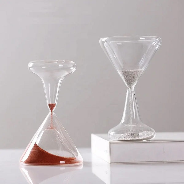 Premium Cocktail Glass Sand Timer - Red or White - Perfect for Bartending, Cooking, and Party Games