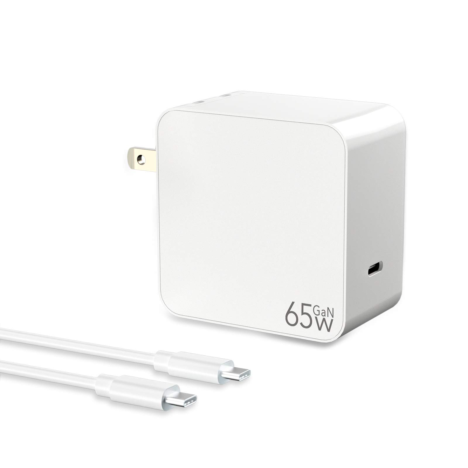 Mackertop 65W USB C GaN Fast Charger PD 3.0 - Compatible with Lenovo, Dell, HP, Acer, Chromebook, Asus, Samsung, Sony Laptops - Perfect for Travel, Office & Home Charging