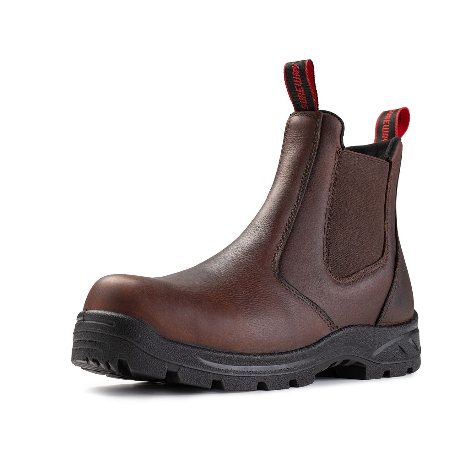 SUREWAY Men's Slip-On Work Boots - Water Resistant, Static Dissipative Safety Shoes for Firefighters, Mechanics & Construction Workers | Industrial Chelsea Boots for Workplace & Outdoor Use