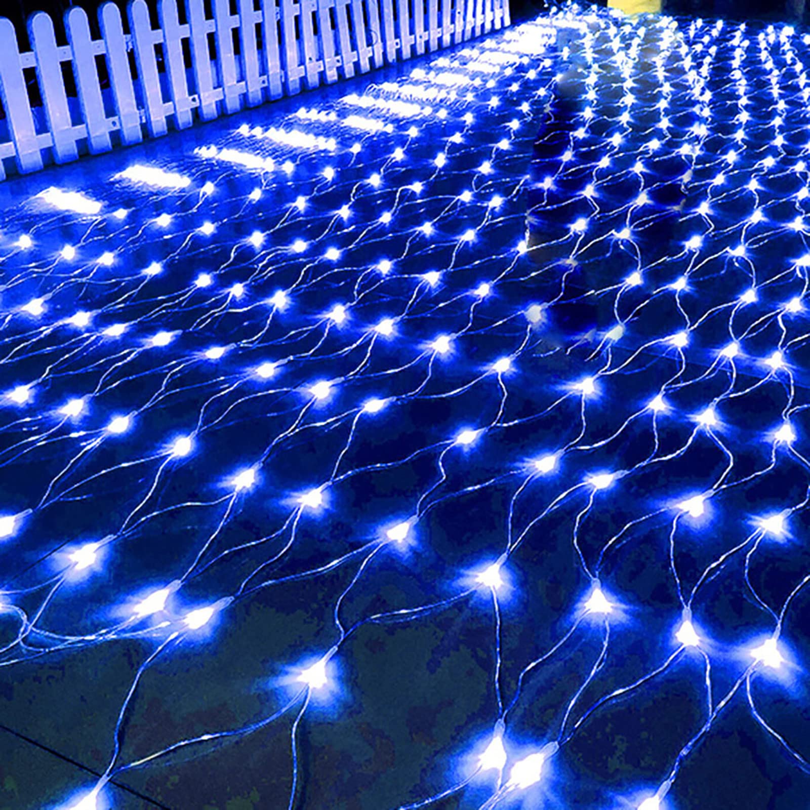 Waterproof 2000LED Blue Fairy Lights - 10m x 8m Outdoor LED Net Lights with 8 Lighting Modes for Wedding, Garden, Christmas Party Decor | Durable Low Voltage String Lights for Bushes, Trees & Outdoor Hanging Decorations