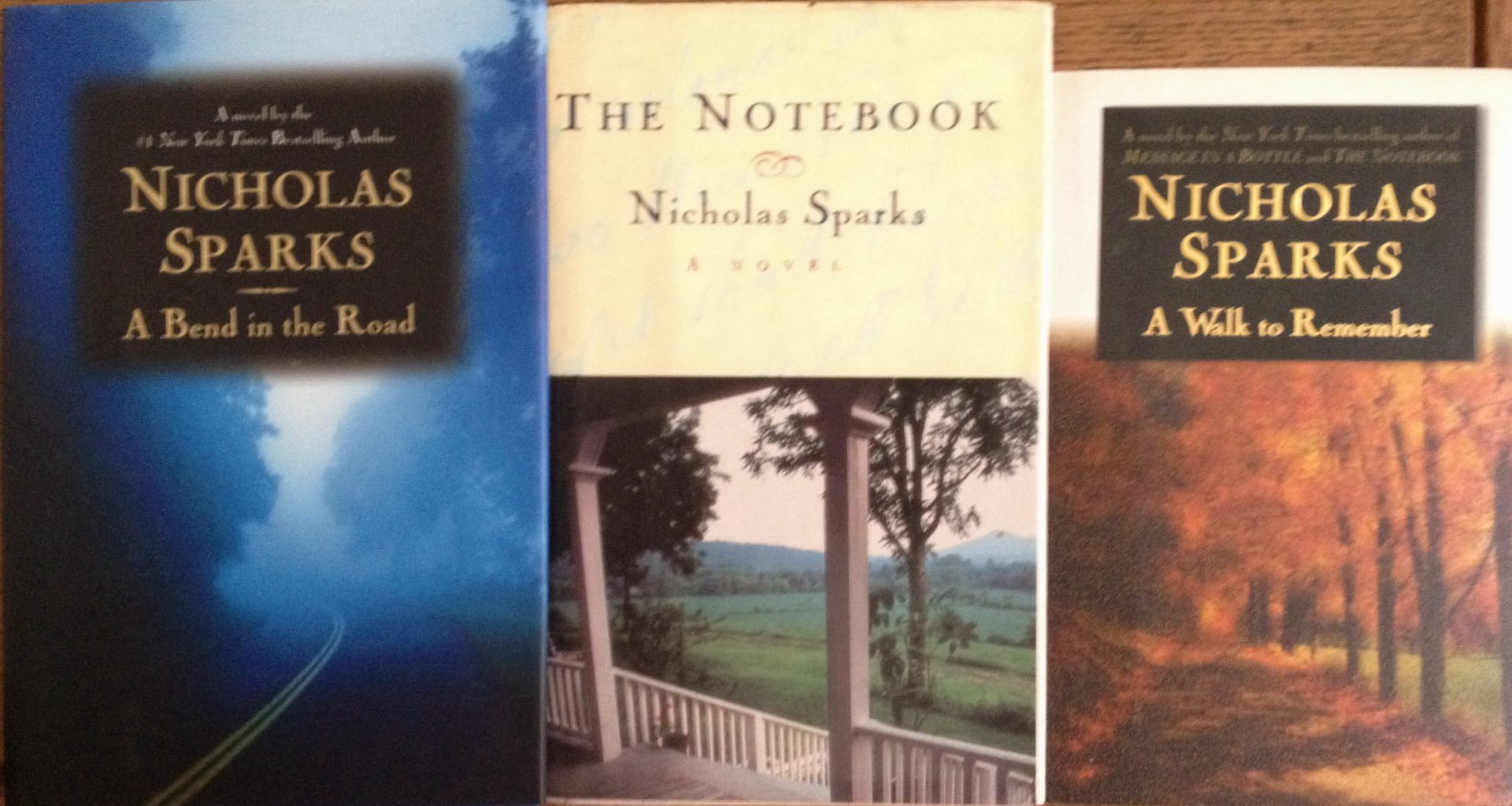 Best-Selling Nicholas Sparks Romance Novels Set - A Bend in the Road, The Notebook, A Walk to Remember | Perfect for Book Clubs, Beach Reading & Gift Giving
