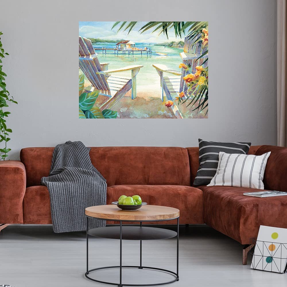 Fine Art Canvas 'Lazy Daze' by Kathleen Denis - 43x32 Inch Ready-to-Hang Wall Decor for Living Room, Bedroom, Office & More - Perfect for Home, Office & Commercial Spaces