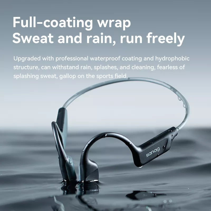 Sanag B22S Pro Open Ear Wireless Bluetooth Bone Conduction Headphones - Sweatproof for Running, Cycling & Outdoor Sports