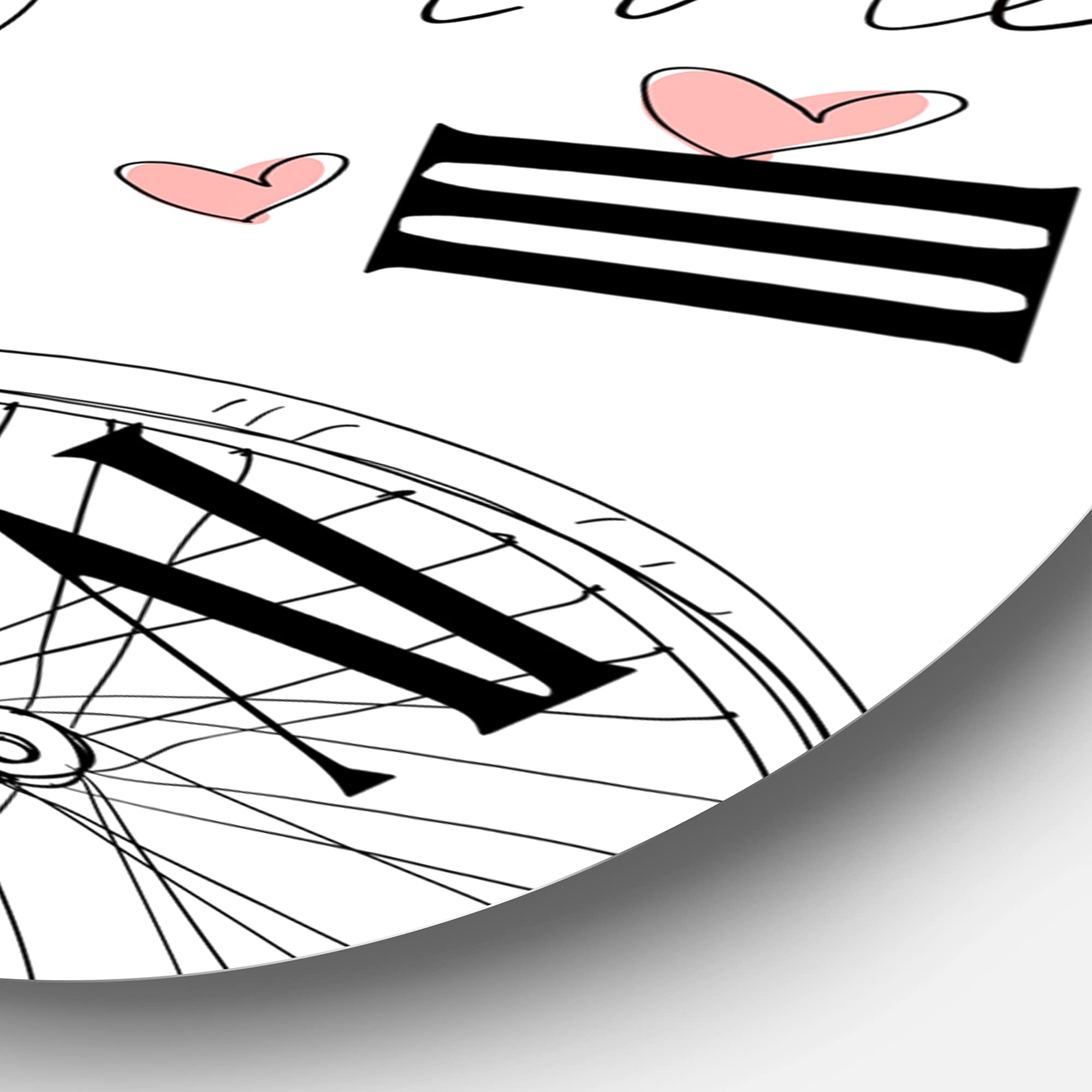DesignQ Kids Wall Clock - 'Girl Riding Bicycle' Large Silent Non-Ticking Wall Clock for Children's Room, Nursery, Playroom & Classroom Decor | Perfect Gift for Girls Birthday
