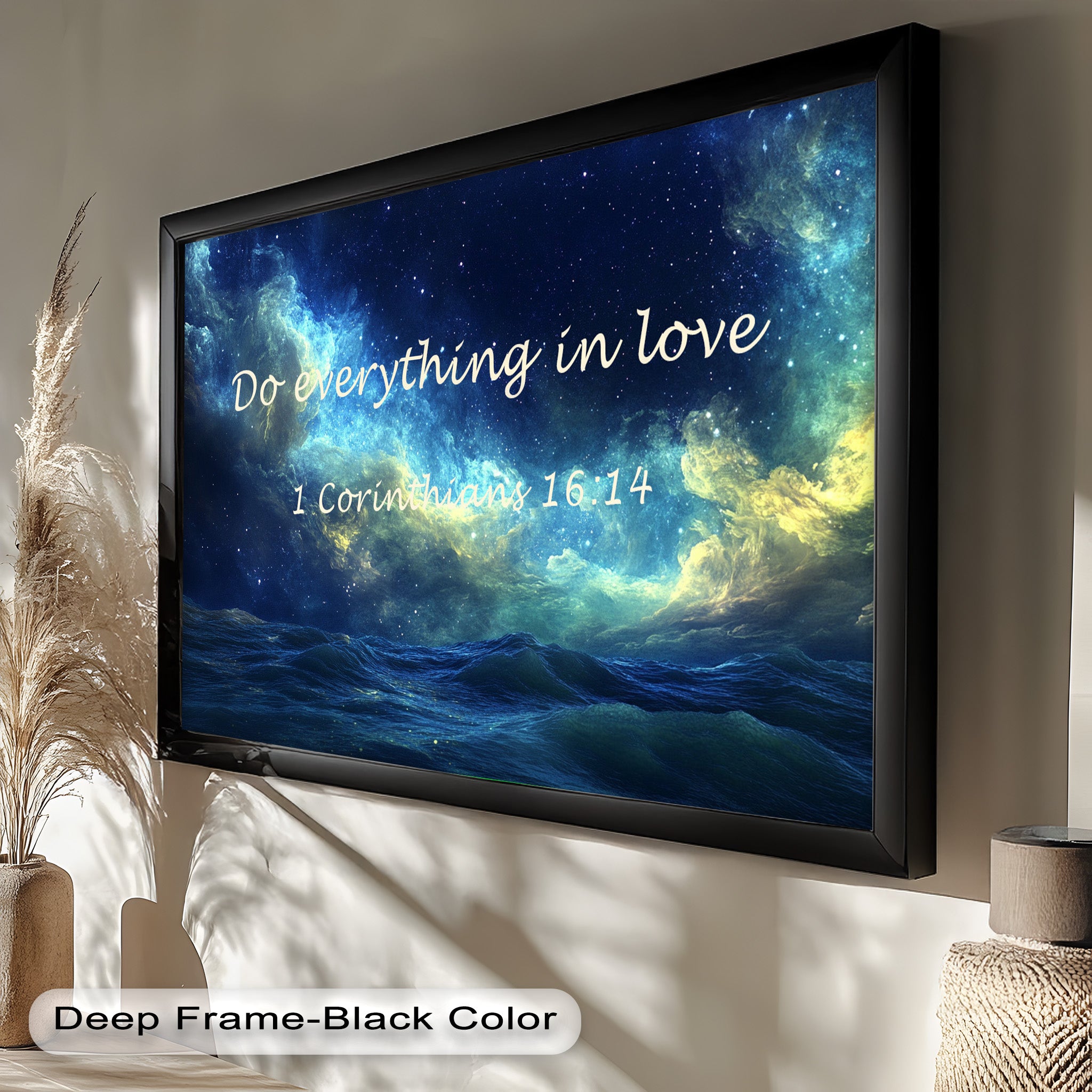 1 Corinthians 16:14 Bible Verse Canvas Print - Christian Wall Art with Love and Faith Scripture - Perfect for Home Decor, Church Gifts & Spiritual Inspiration