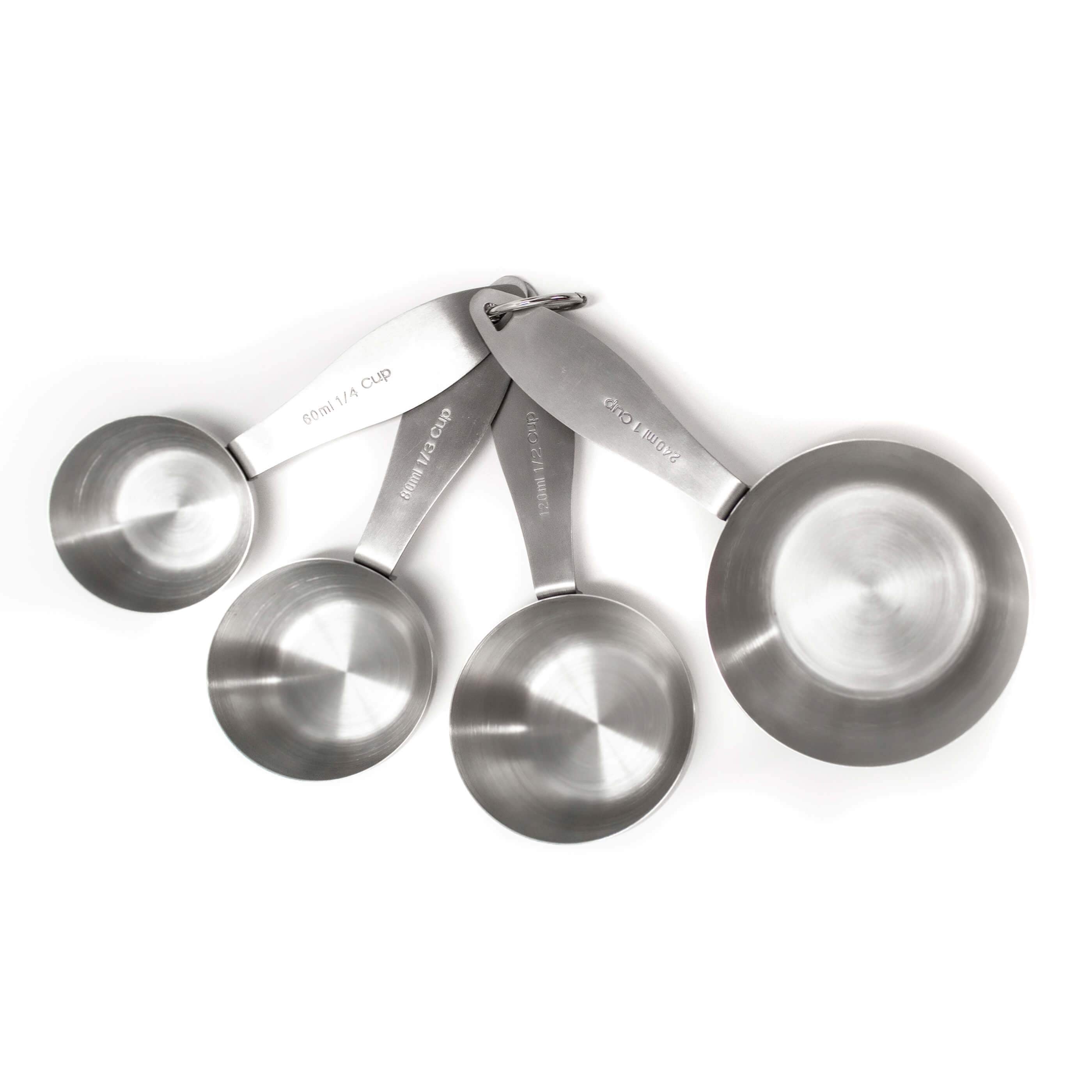 BergHOFF Premium Stainless Steel 4-Piece Measuring Cup Set - Accurate Kitchen Measuring Tools for Baking, Cooking & Meal Prep
