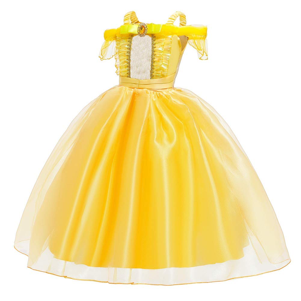 Belle Princess Dress for Girls - Beauty and The Beast Costume for Halloween, Christmas & Birthday Parties | Elegant Ball Gown for Dress Up, Cosplay & Special Occasions