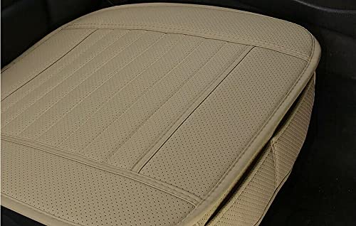 PU Leather Car Seat Cover - Durable Beige Interior Protection for Auto, Office Chair, and Home Furniture (1PCS)