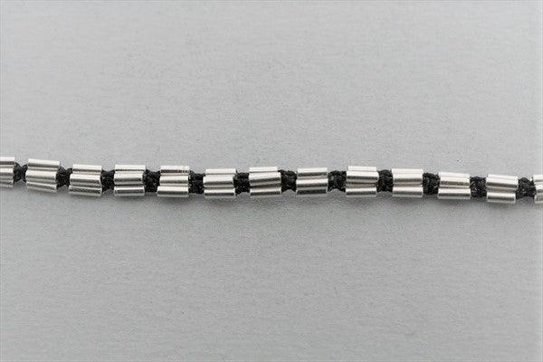 4 Tube Bracelet for Women - Black Pure Silver Adjustable Bangle - Perfect for Casual Wear, Parties & Gifts