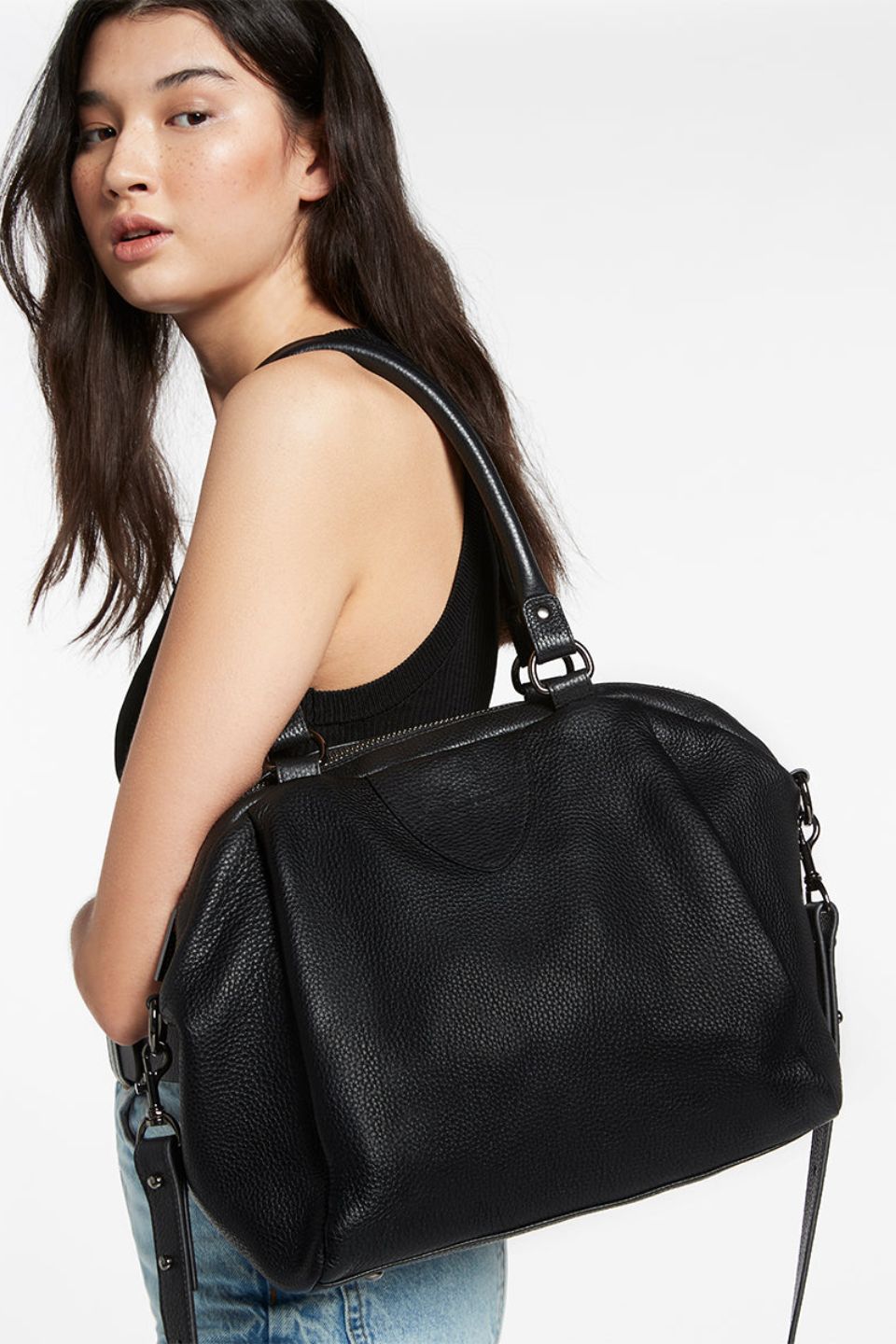 Stylish Black Leather Handbag for Women - Premium Quality Crossbody Purse with Adjustable Strap - Perfect for Work, Travel & Everyday Use