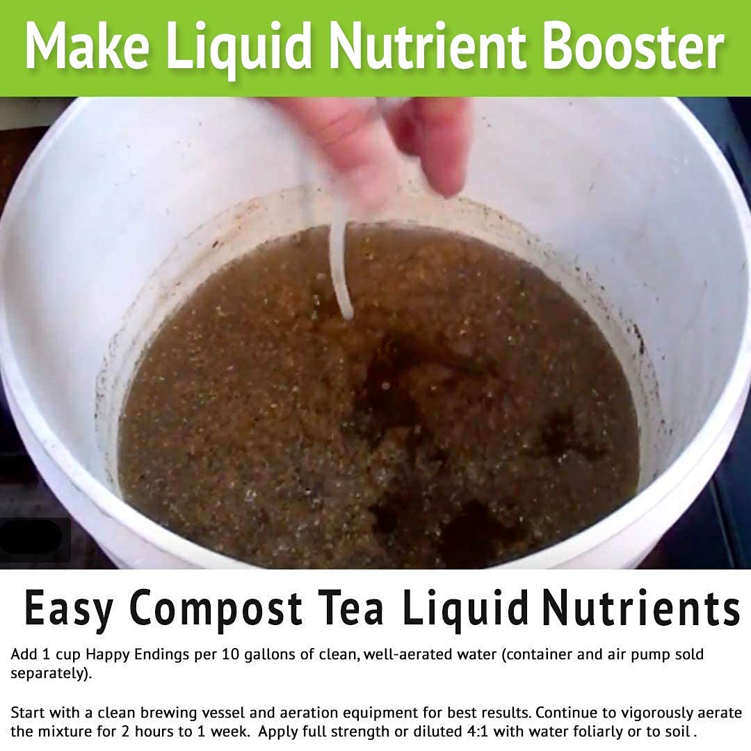 Happy Endings Compost Tea Mix (15 lbs) - Concentrated Organic Plant Food for Indoor & Outdoor Plants | All-Purpose Nutrient Boost for Gardens, Lawns & Houseplants