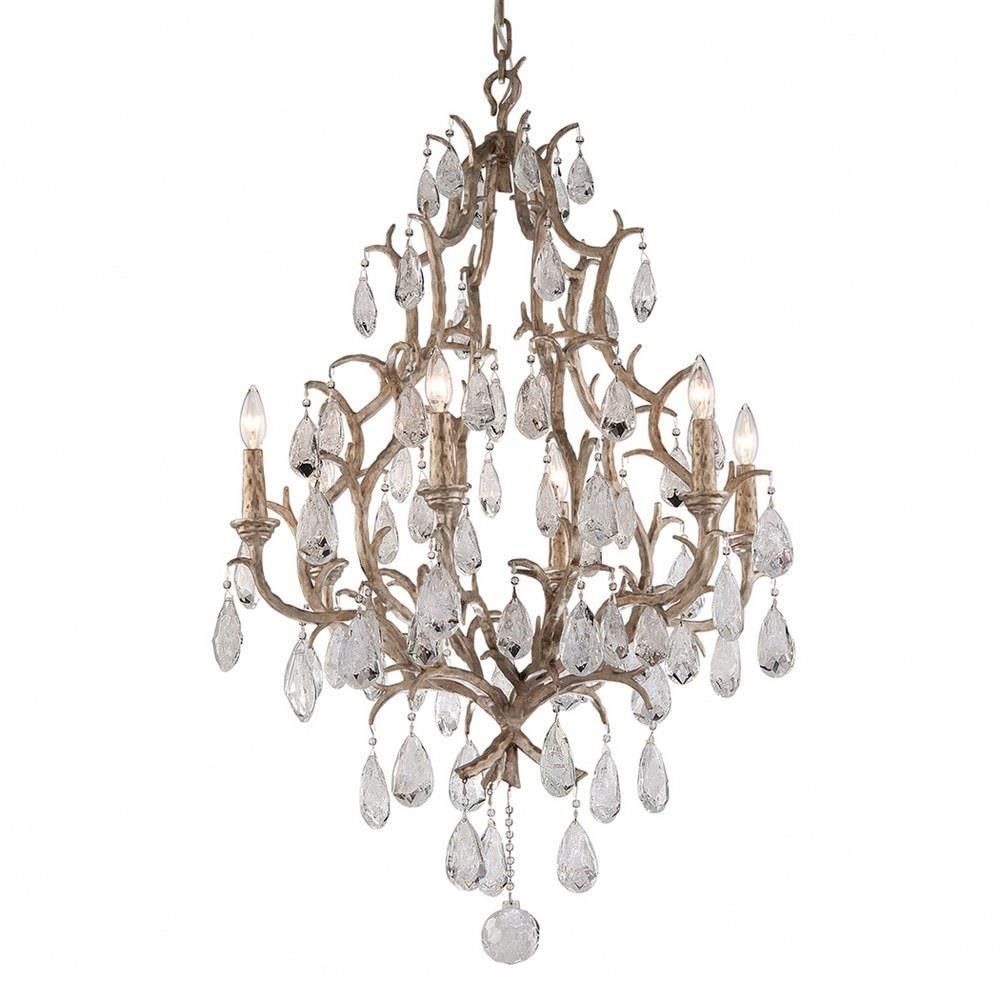 Amadeus 6-Light Chandelier with Vienna Bronze Finish & Italian Crystal Drops - Elegant Dining Room Lighting for Home Decor