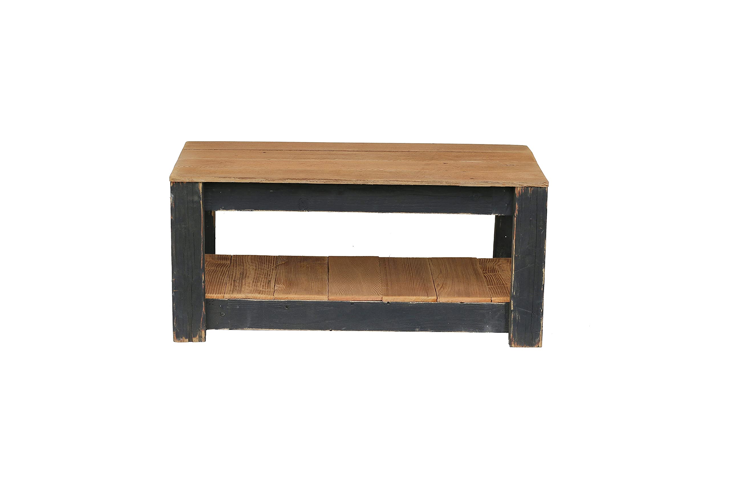Modern Black Coffee Table with Storage Shelf - Stylish Living Room Furniture for Small Spaces, Perfect for Apartments and Home Decor