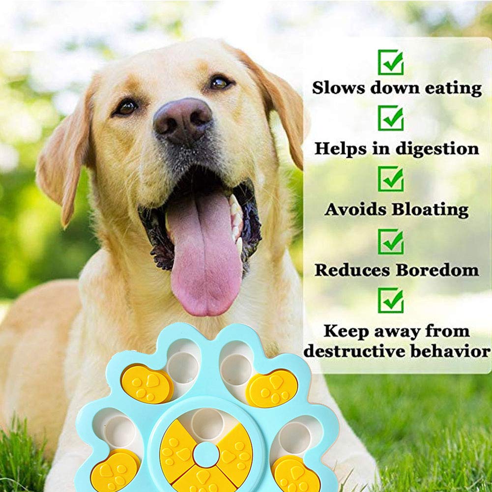 Interactive Dog Puzzle Toy for Treat Dispensing - Pet Intelligence Training Feeder - Mental Stimulation Toy to Improve Dog's IQ - Blue Treat Dispenser for Boredom & Anxiety Relief - Perfect for Training, Mealtime & Indoor Play