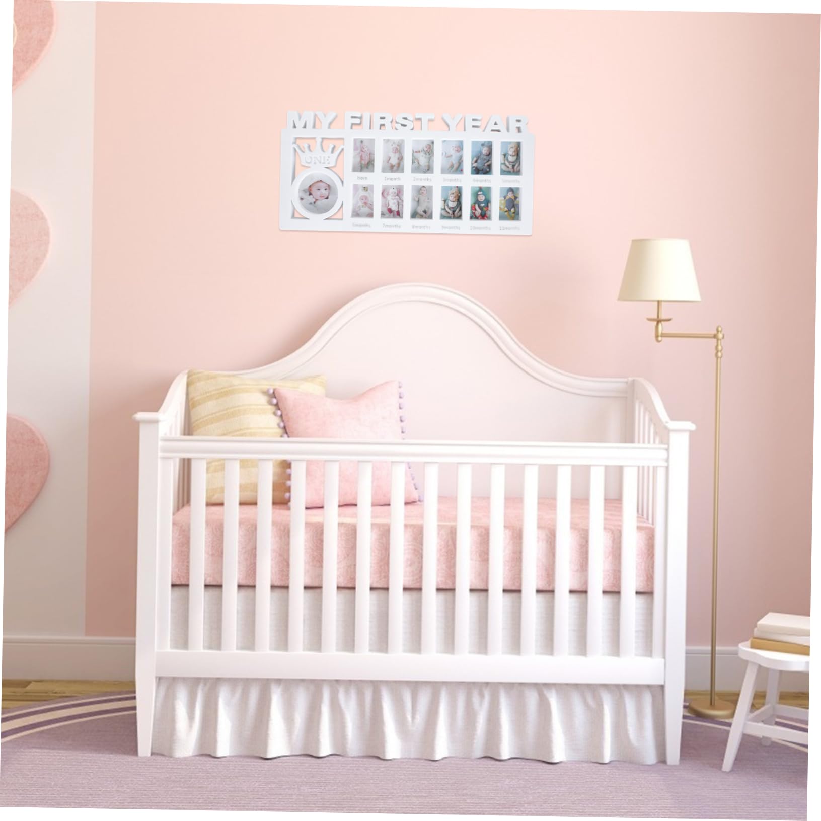12 Month Milestone Photo Frame - Baby Growth Picture Frame for First Year, Plastic Desktop Display with Stand | Perfect for Nursery, Baby Showers & Birthday Gifts