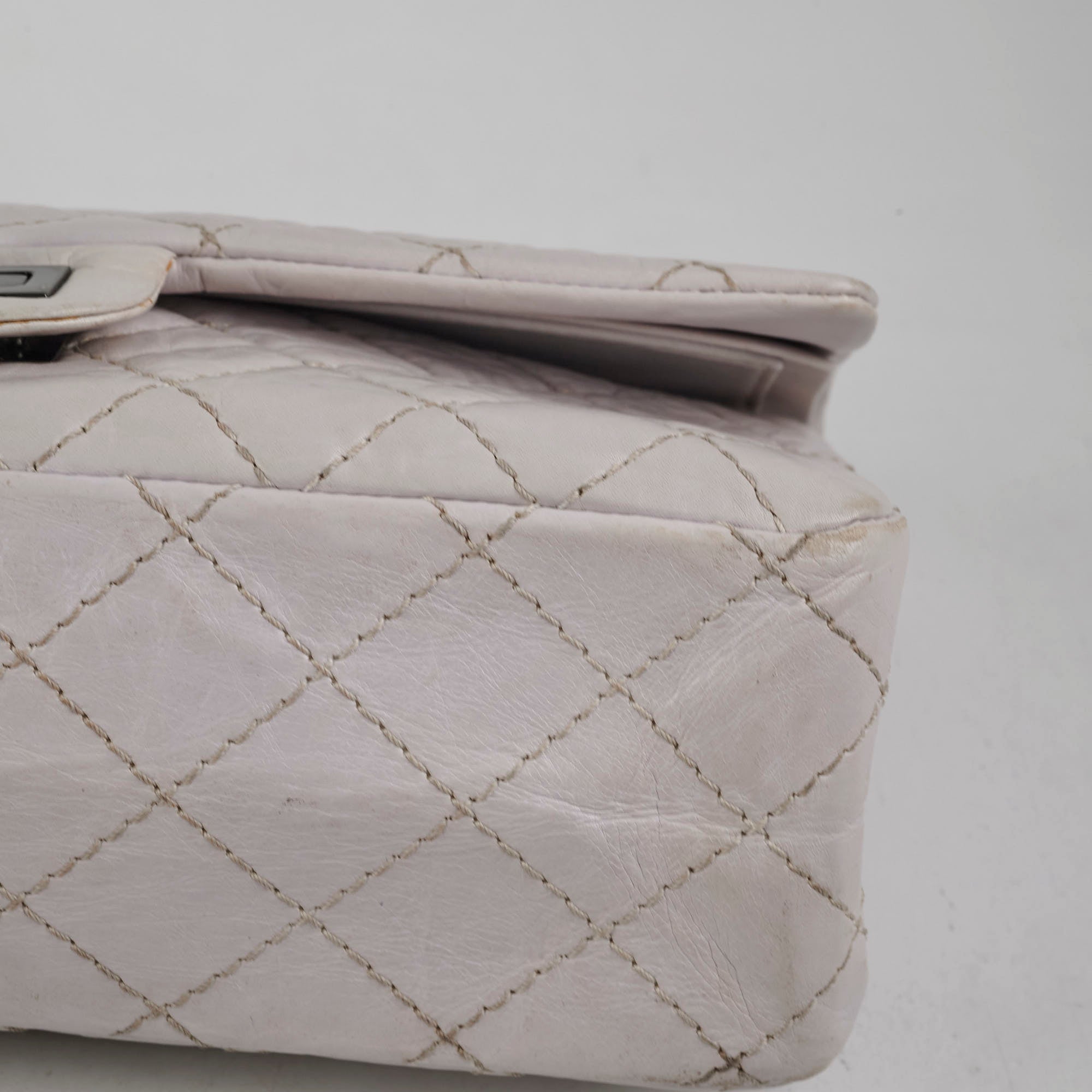 Chanel Reissue 225 Grey Leather Handbag - Classic Flap Bag with Chain Strap for Women | Perfect for Work, Evening Events & Luxury Fashion Accessories
