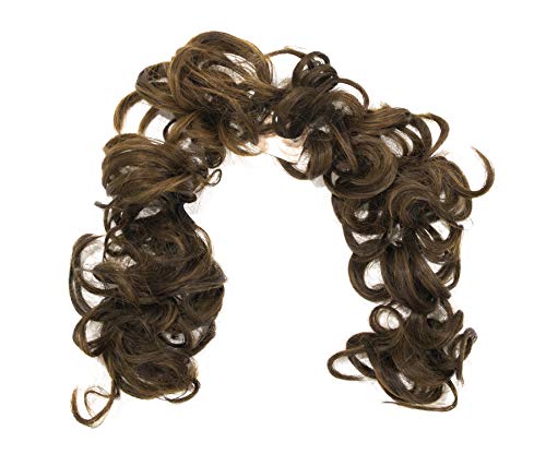 Boxo Women's Frill Hair Extensions for Ponytail & Bun - Juda Maker Clip-in Hair Extensions (Light Brown with Highlights) | Perfect for Parties, Weddings & Everyday Styling