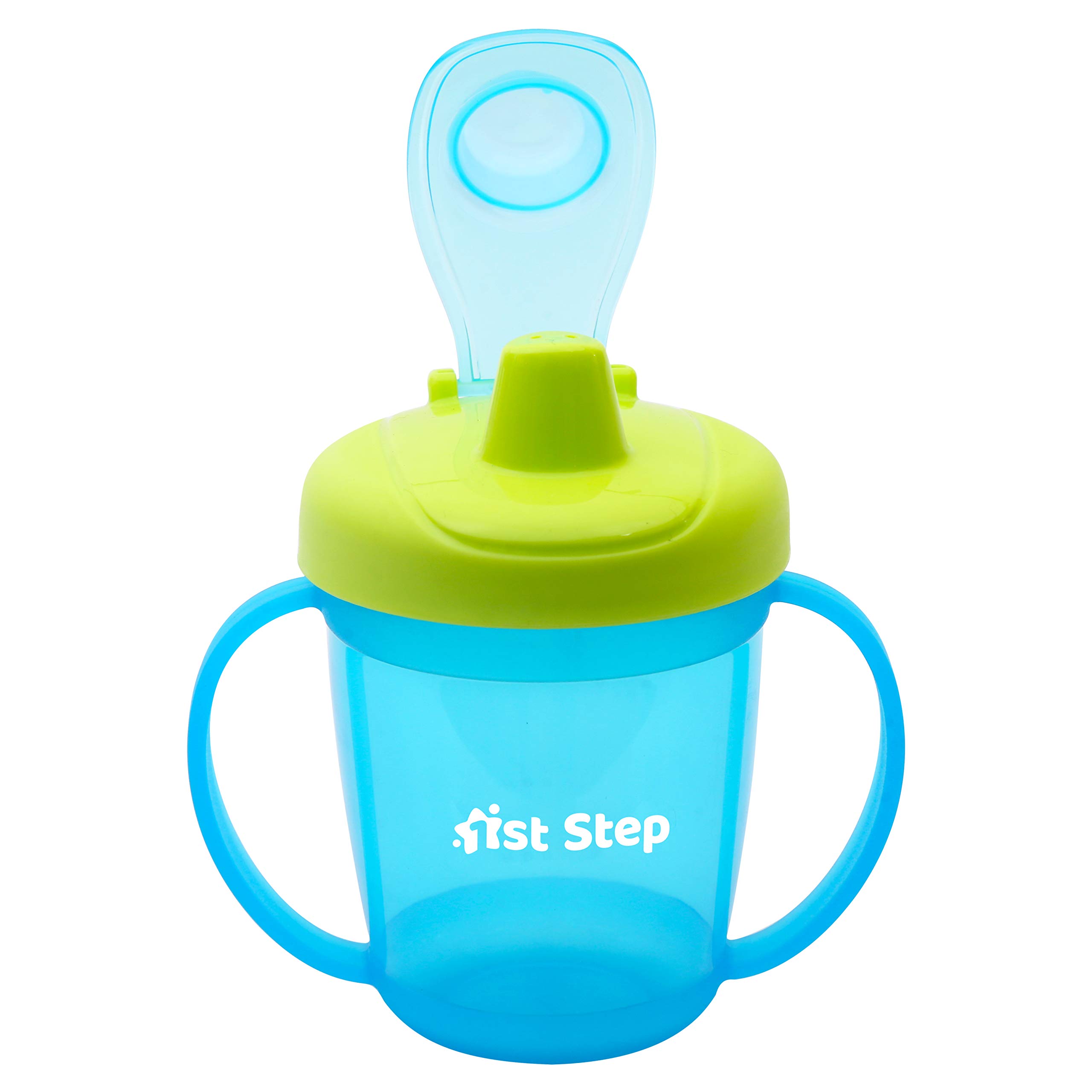 1ST STEP 250ml BPA-Free Hard Spout Sipper Cup - Leak Proof Toddler Water Bottle for Boys & Girls (Blue) - Ideal for School, Travel, and Outdoor Activities