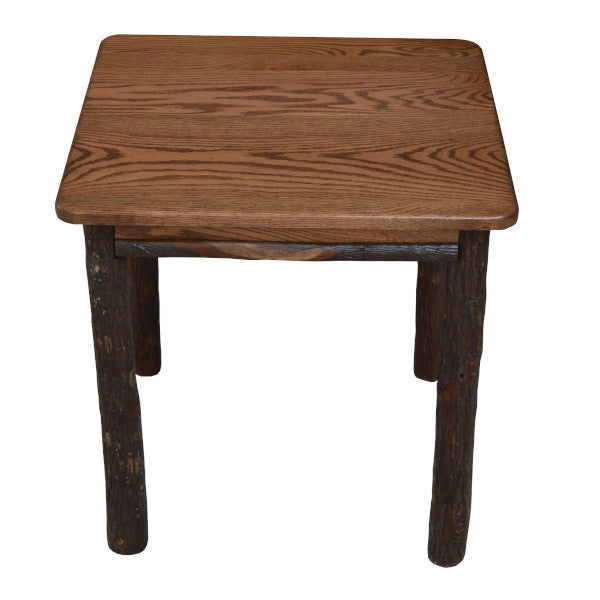 Solid Hickory Wood End Table - Sturdy & Stylish Nightstand for Living Room, Bedroom, or Office - Perfect for Coffee, Books, and Decor