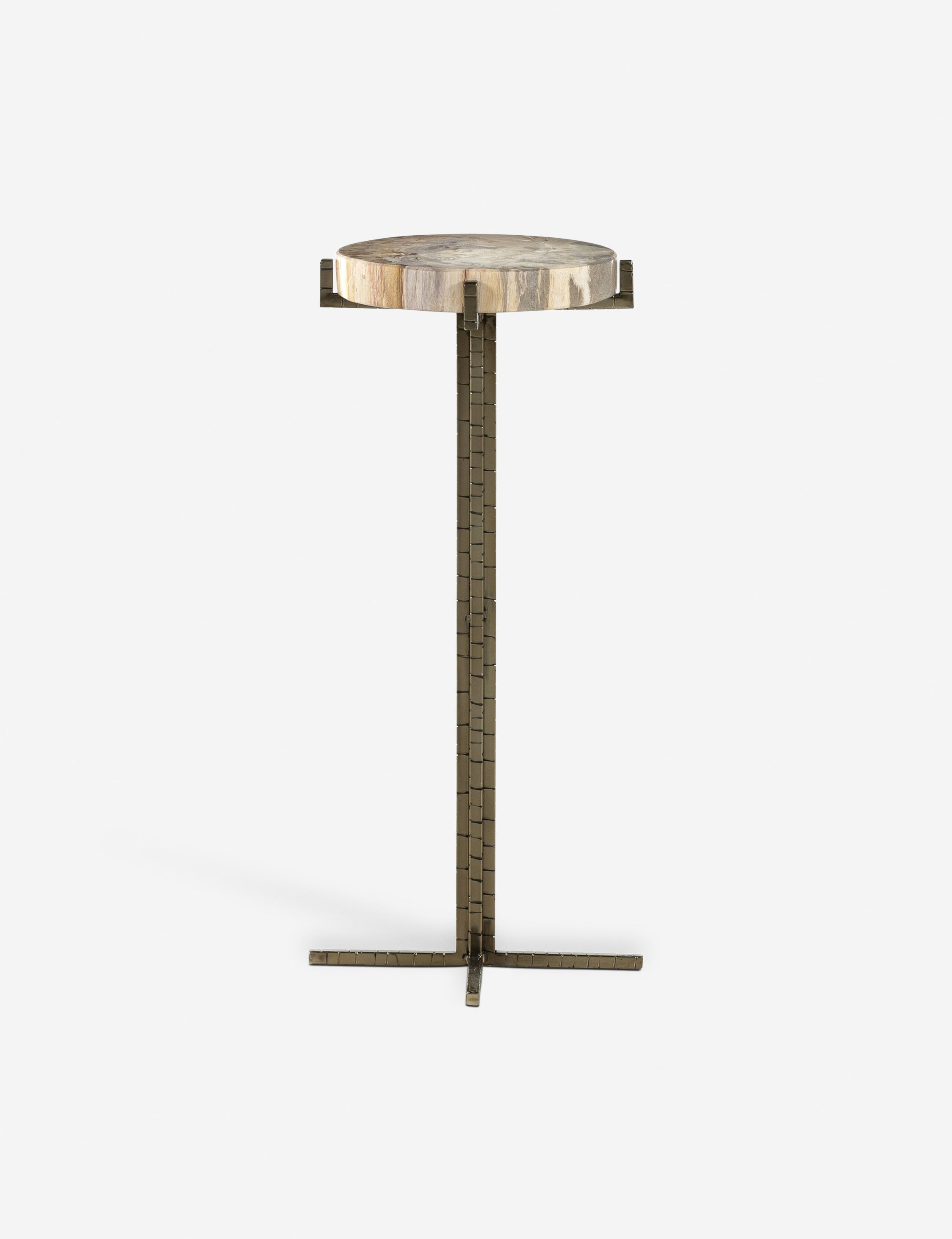 Casella Round Side Table - Modern End Table for Living Room, Bedroom & Office - Small Accent Table with Sturdy Metal Base - Perfect for Coffee, Books & Decor