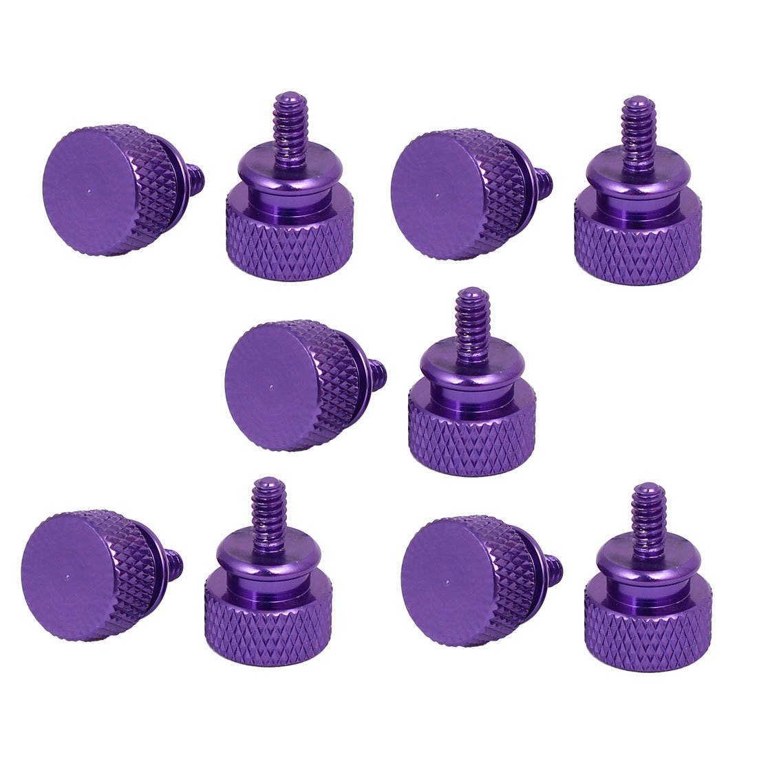 uxcell 10pcs Purple 6#-32 Fully Threaded Knurled Thumb Screws for PC Computer Case - Perfect for DIY PC Building & Hardware Upgrades