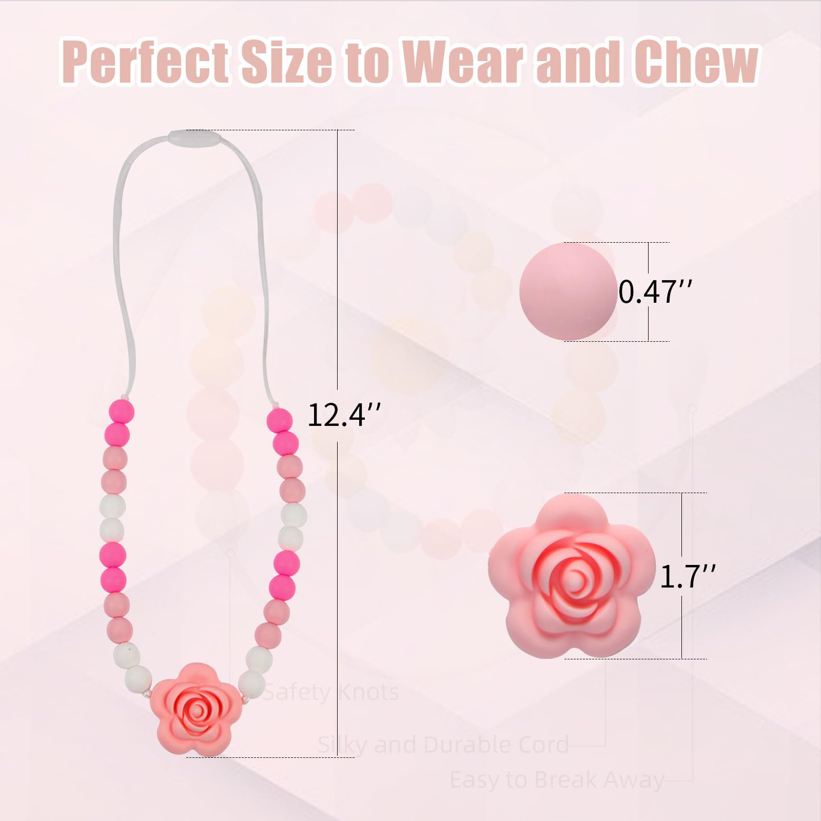 Sensory Chew Necklaces for Kids & Adults - BPA Free Chewable Jewelry for ADHD, Autism, Anxiety Relief - 2 Pack Oral Stimulation Fidget Toys - Perfect for Classroom, Travel, and Stress Management