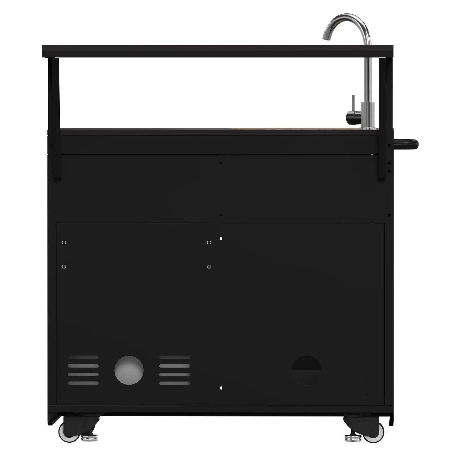 Premium Forno All'Aperto Outdoor Kitchen Set FODKT2582BLK - Stainless Steel BBQ Grill Island with Side Burner & Storage - Perfect for Backyard, Patio, and Poolside Entertaining
