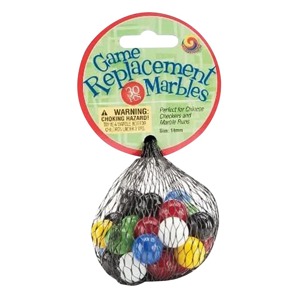 Megafun Chinese Checkers Replacement Marbles - 30pc Colorful Glass Game Pieces for Board Games, Family Game Night & Kids Activities
