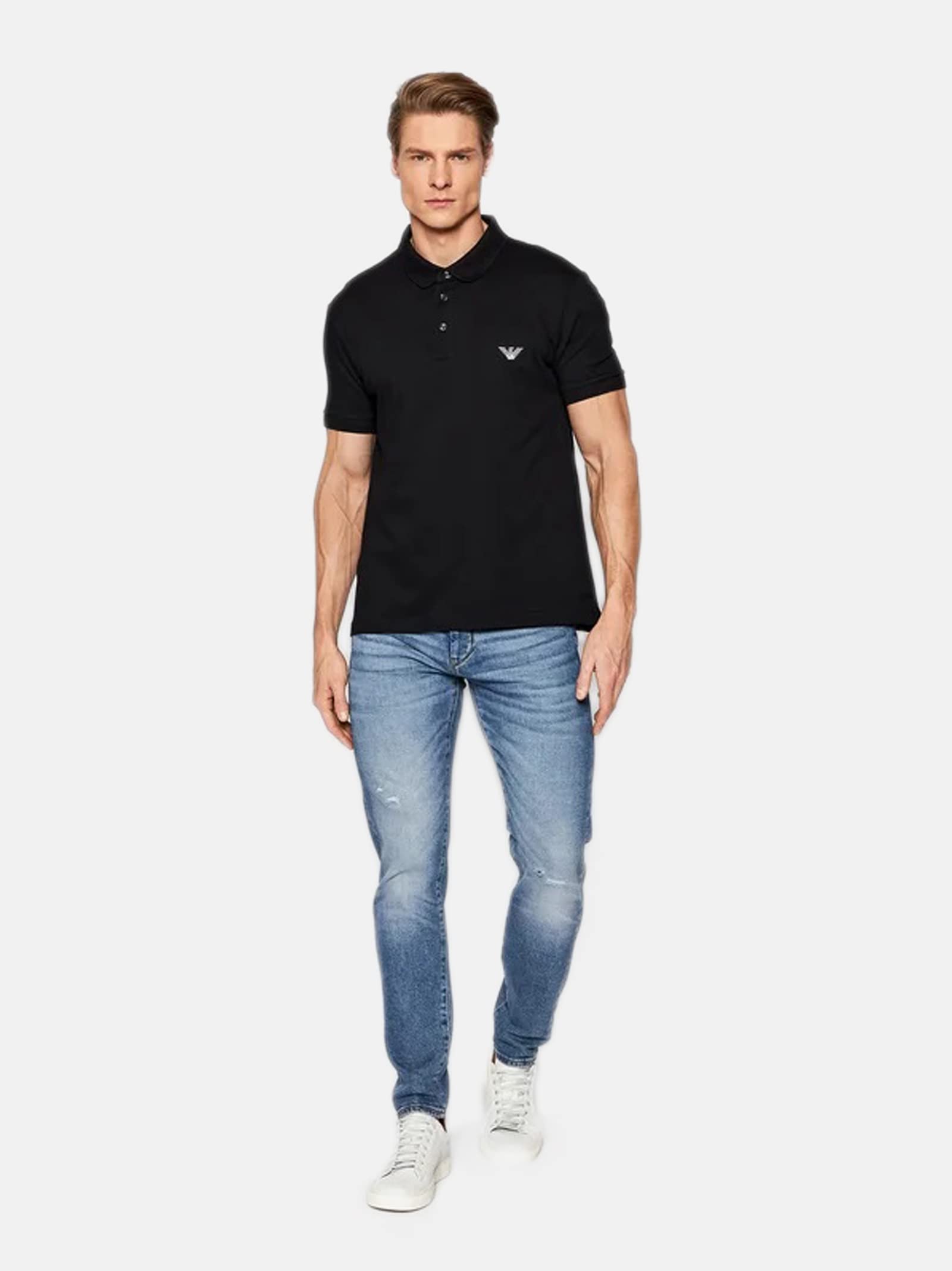 Emporio Armani Men's Embroidered Logo Polo Shirt - Classic Casual Wear for Business & Leisure Outfits