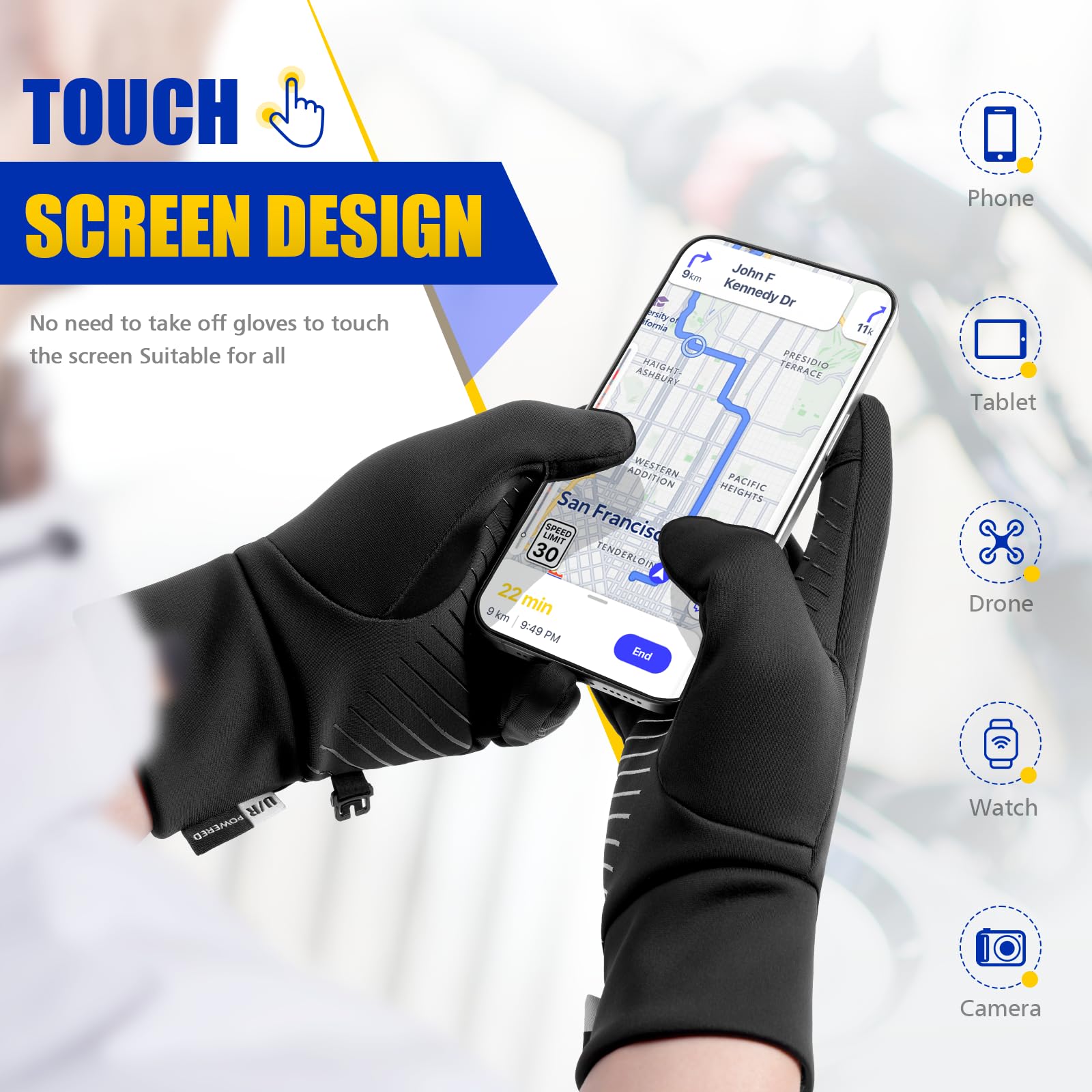 Thermal Touch Screen Winter Gloves for Men & Women - Warm Windproof Cycling, Running, Hiking & Driving Gloves - Perfect for Outdoor Sports & Cold Weather Activities
