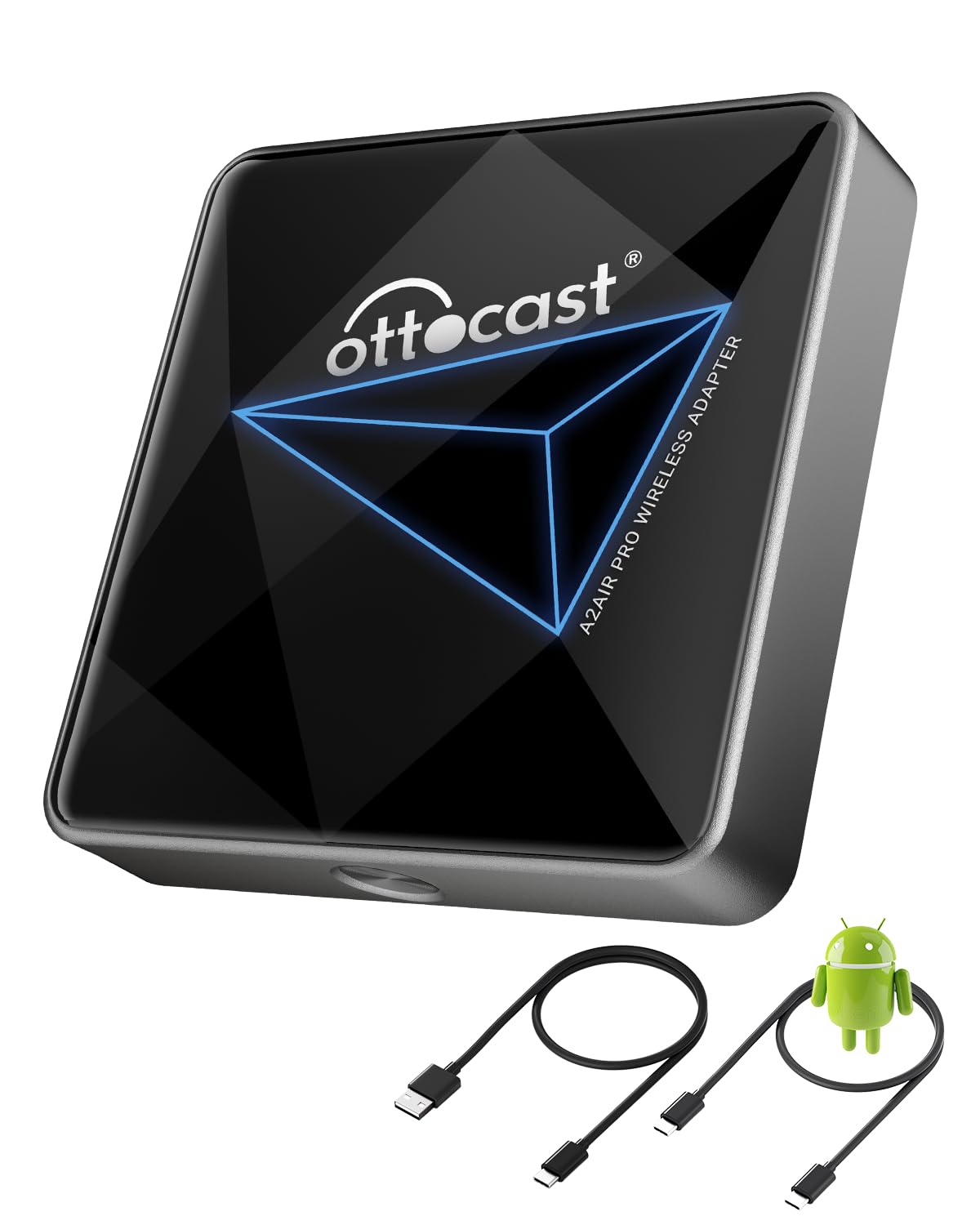 OTTOCAST A2Air Pro Wireless Android Auto Adapter 2023 Upgrade - Convert Wired to Wireless CarPlay for Android Phones, Plug & Play USB Dongle with Fast Connection & Low Latency - Perfect for Commuting, Road Trips and Hands-Free Driving